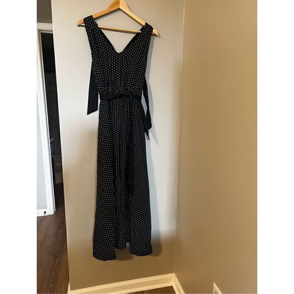 Draper James RSVP Women’s Small Fit and Flare Maxi Dress Black Seamless V Neck - Picture 4 of 14